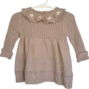 Max Studio Knit Dress with Flower Embroidery - Size 6-9 Months